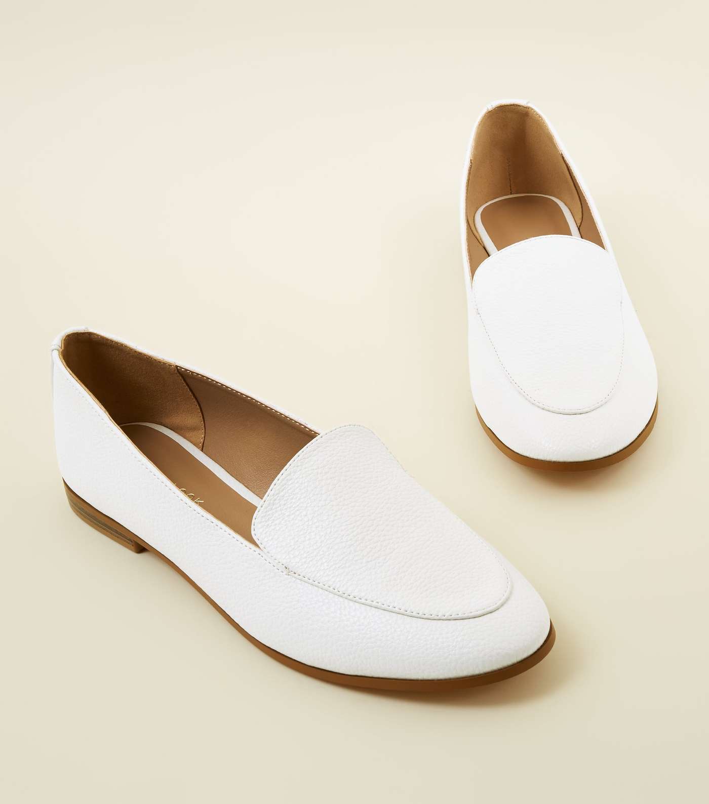 White Leather-Look Loafers Image 4
