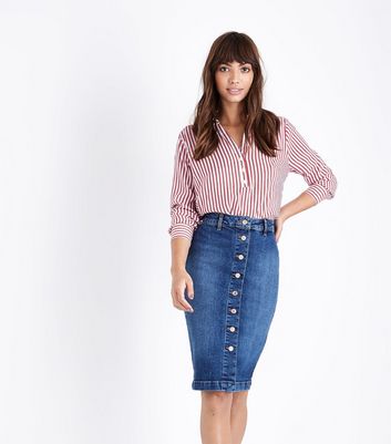 new look denim pencil skirt