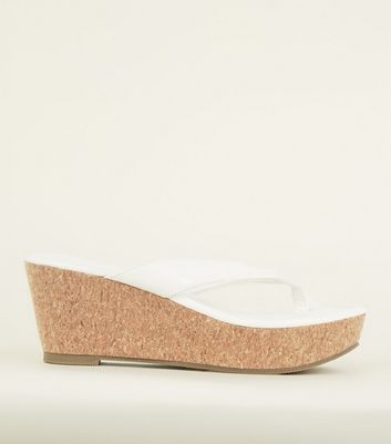 white wedge sandals new look