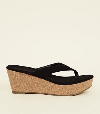 wedge flip flops new look