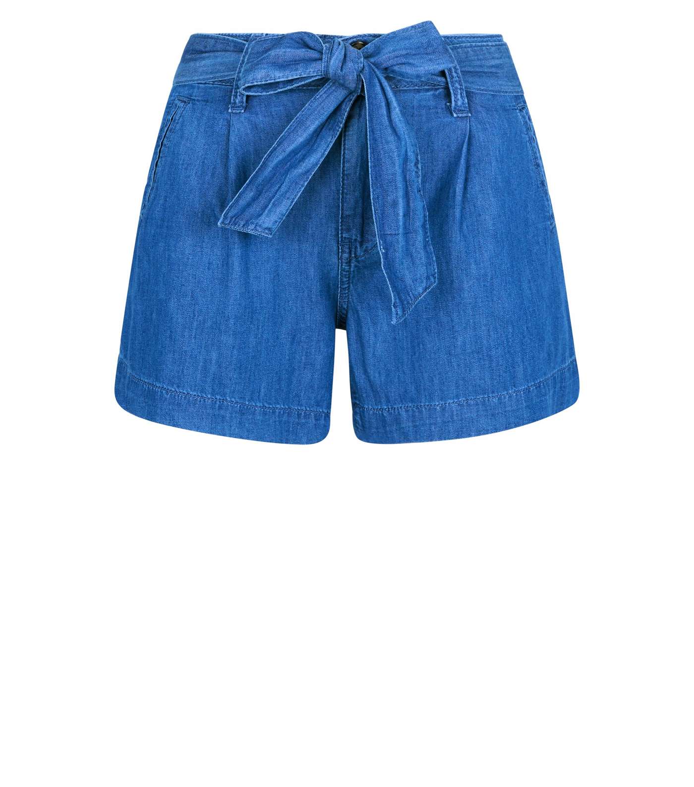 Blue Paperbag Lightweight Denim Shorts Image 4