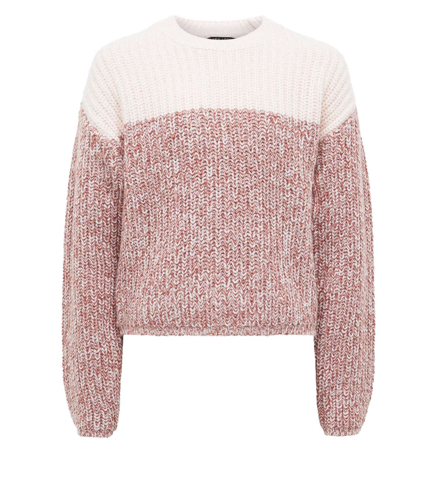 Girls Pink Colour Block Knitted Jumper  Image 4