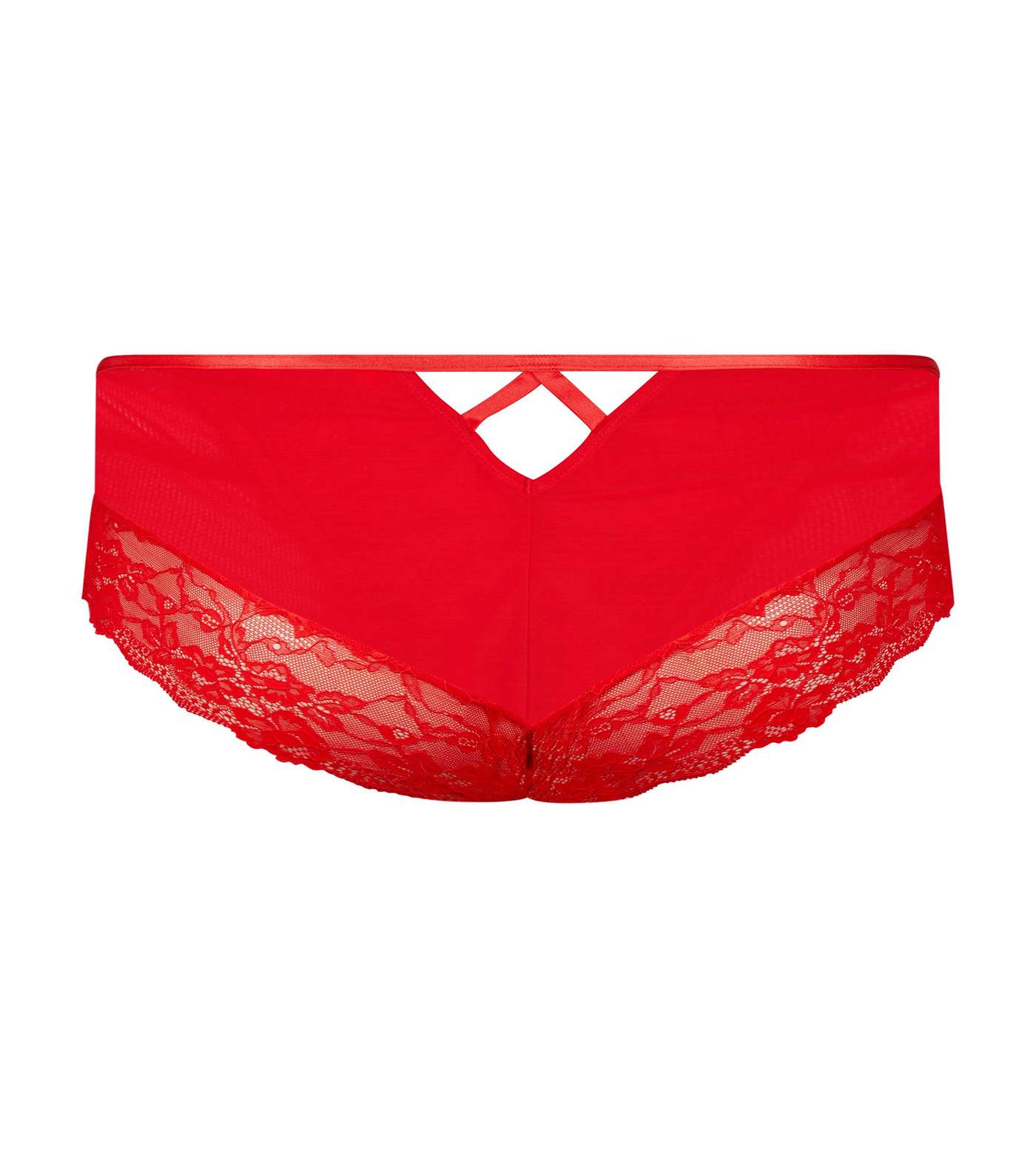 Curves Red Lace Brazilian Briefs   Image 4