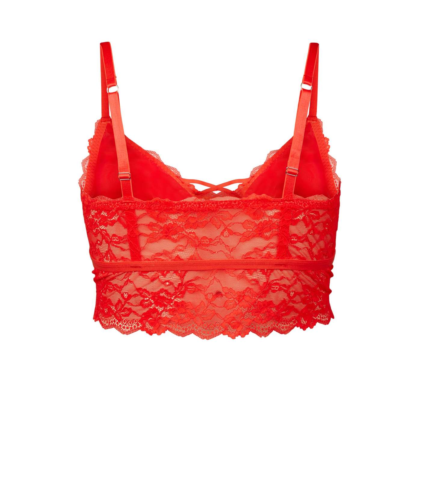 Curves Red Longline Lace Bralette Image 5
