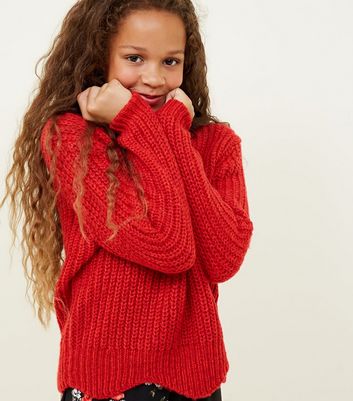 knitted red jumper