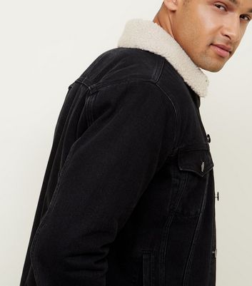 new look borg denim jacket