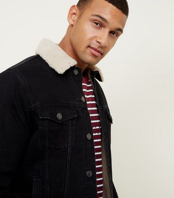 new look borg denim jacket