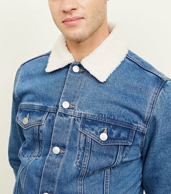 Men's Blue Washed Borg Lined Denim Jacket New Look shop for Men's Blue Washed Borg Lined Denim Jacket New Look at Shopo