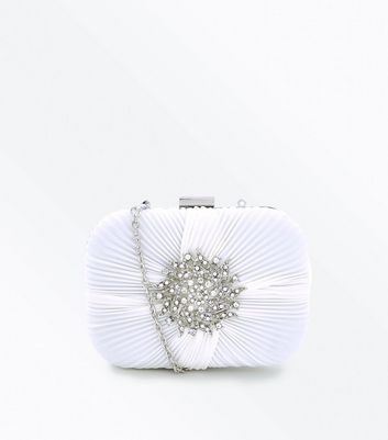 white clutch bag new look