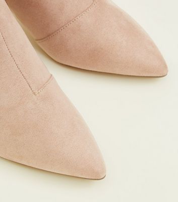 nude pointed ankle boots