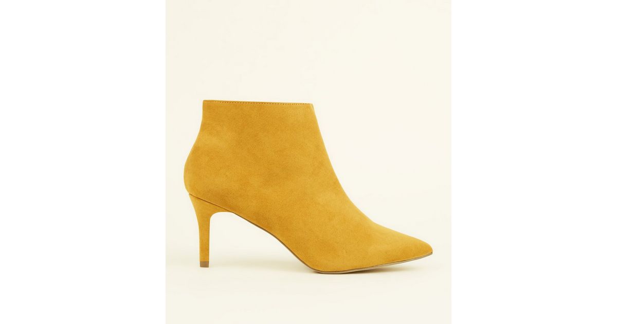 new look mustard ankle boots