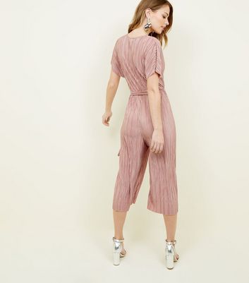 pink plisse jumpsuit