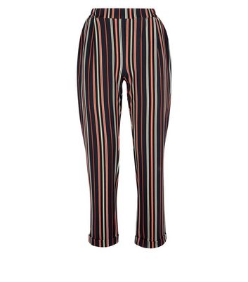 multi coloured striped trousers