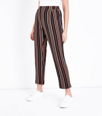 multi coloured striped jeans