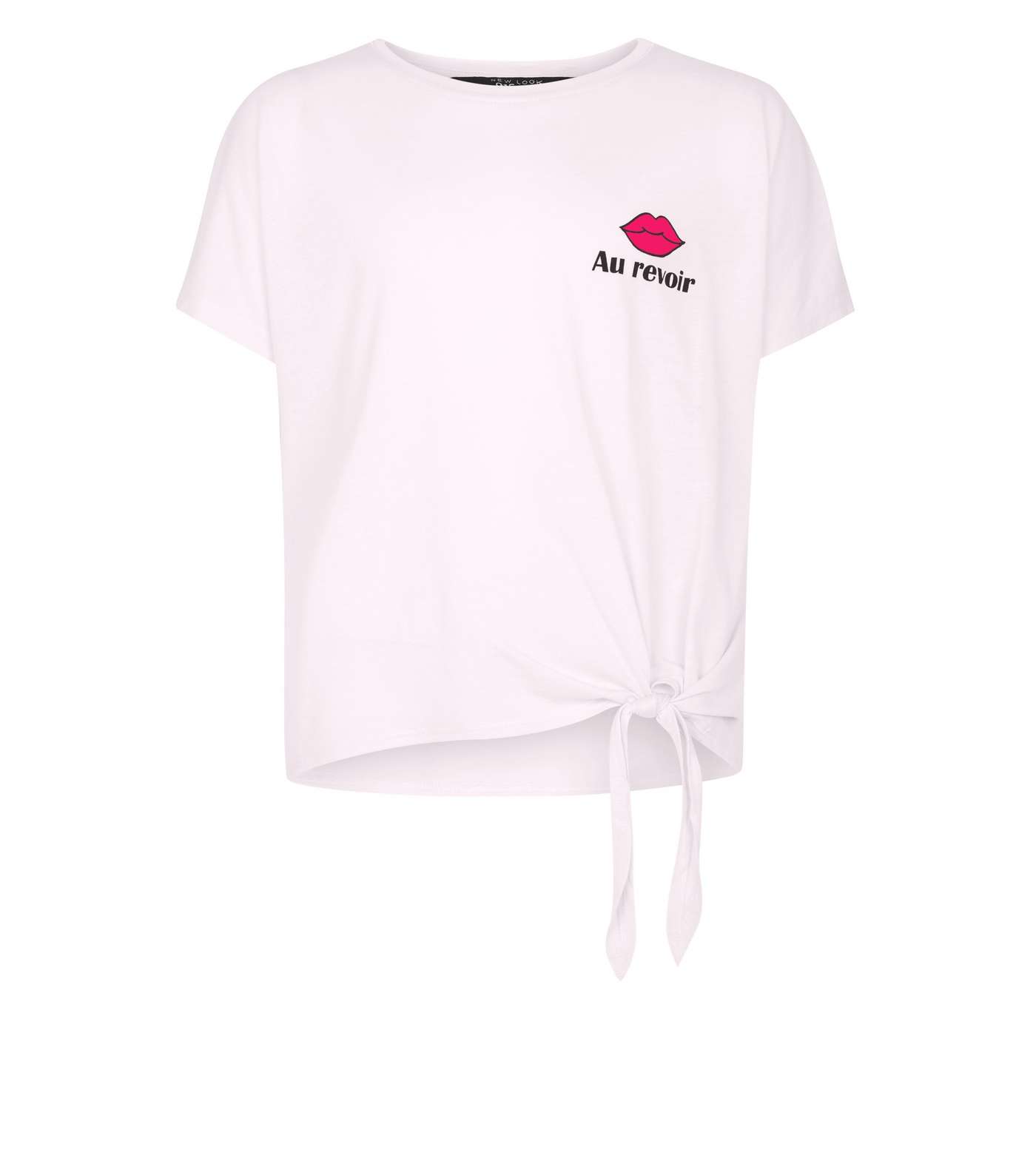 Teens Pink Au Revoir Logo Tie Side T-Shirt Image 4