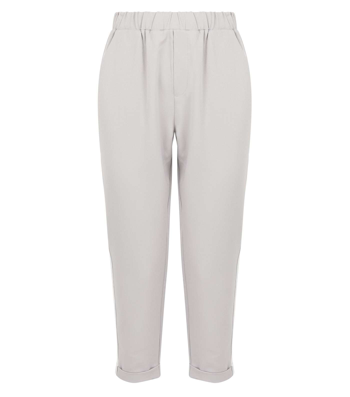 Petite Grey Side Stripe Tapered Trousers  Image 4