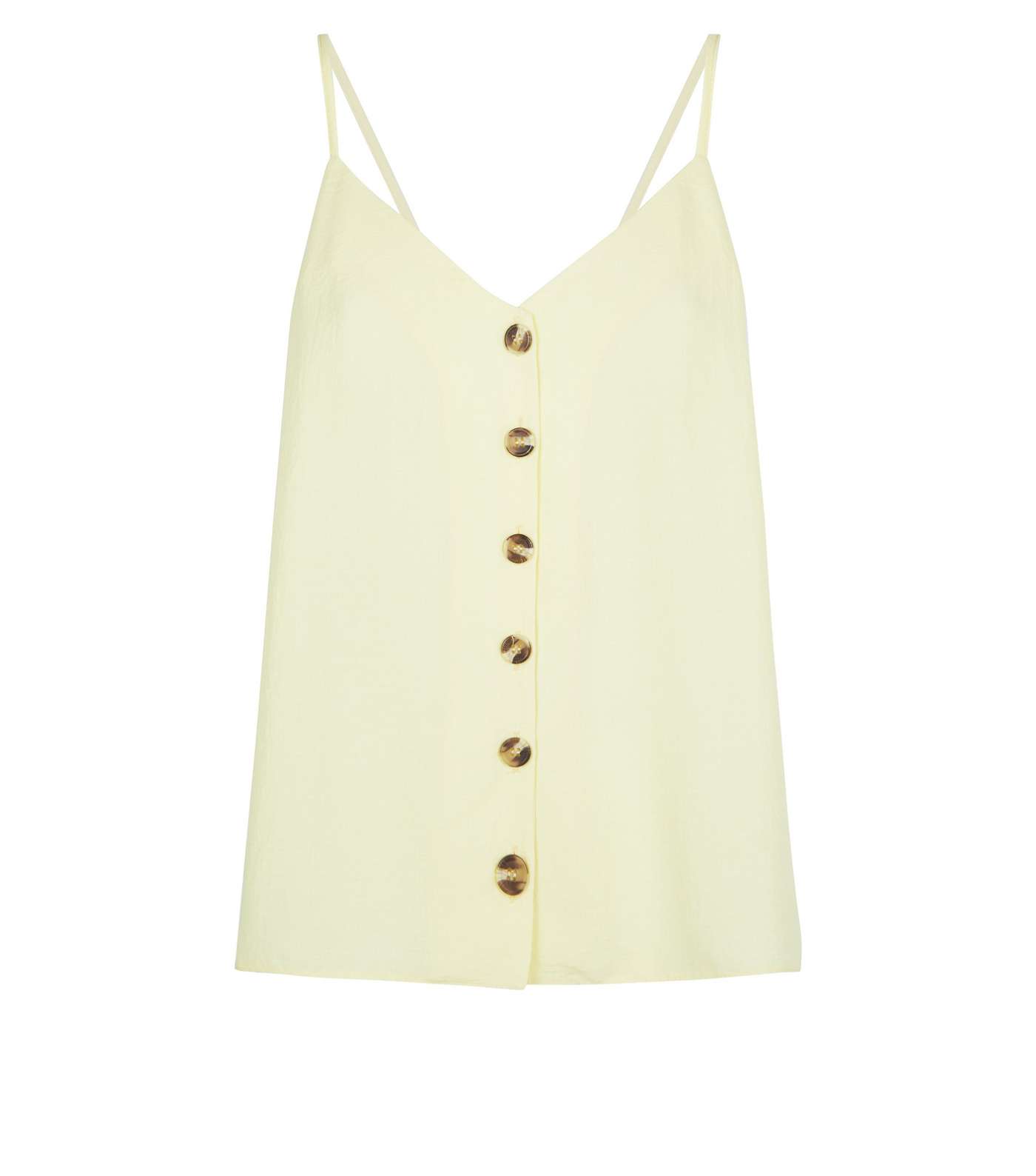 Pale Yellow Button Front Cami Image 4