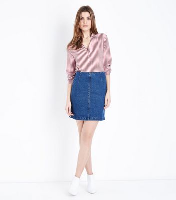 new look denim mini skirt