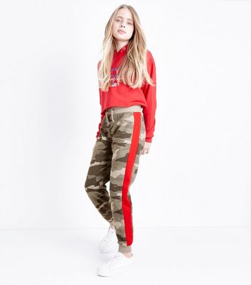 green joggers red stripe