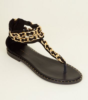 chain flat sandals