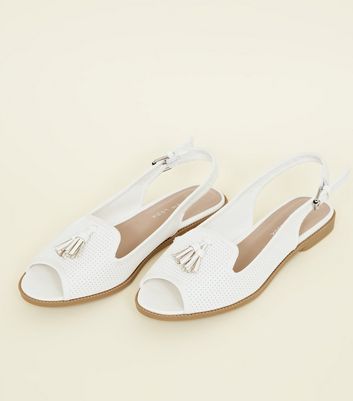 new look white flat shoes