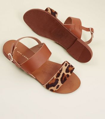 leopard strap sandals