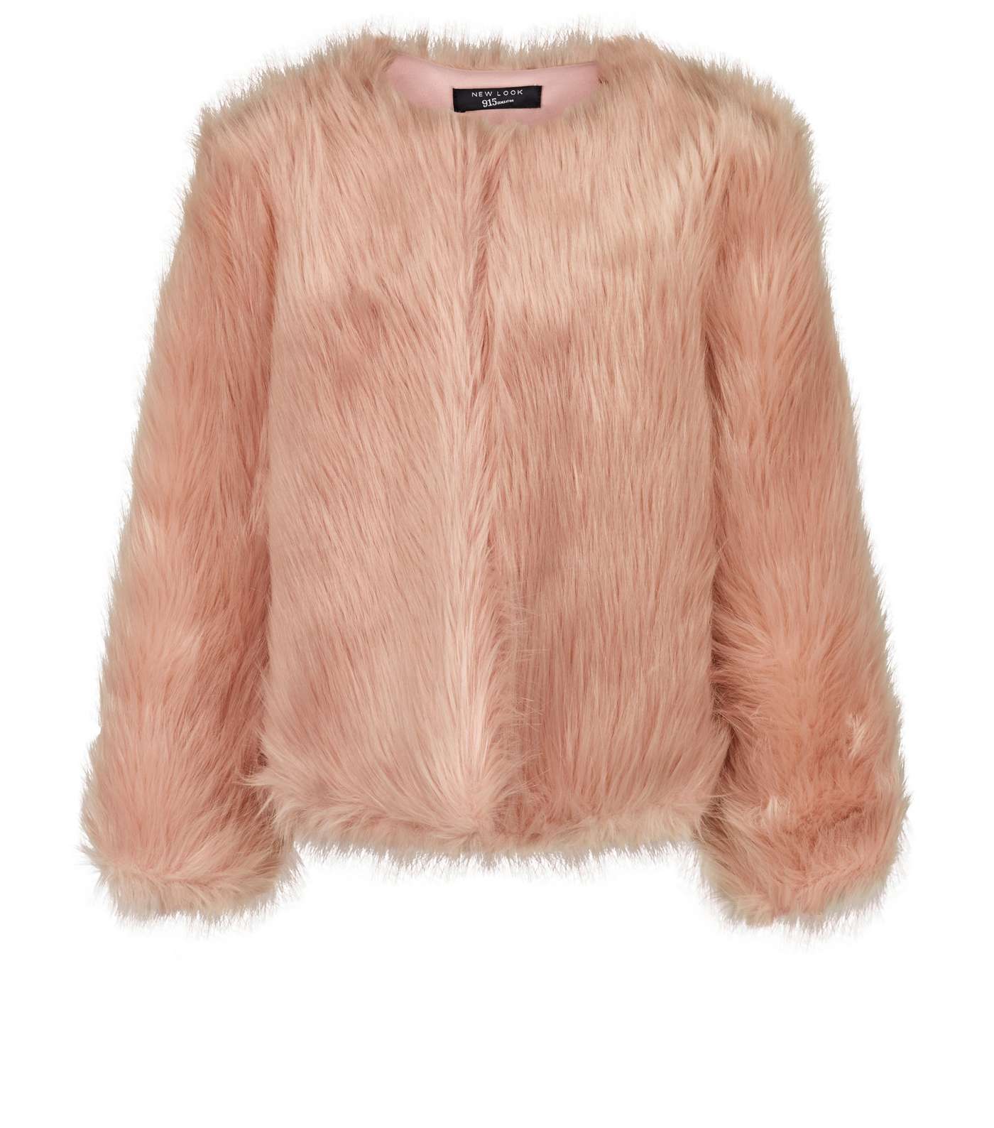 Girls Bright Pink Faux Fur Jacket  Image 4
