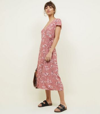 new look floral wrap dress