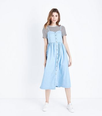 blue jean midi dress