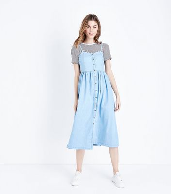 new look denim dress midi