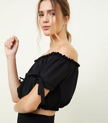 black off the shoulder top new look