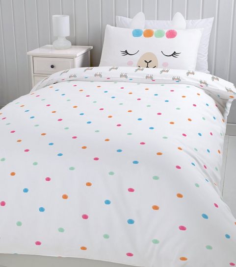 Bedding Sets Duvet Covers Bed Sheets New Look Off White Llama Print Cotton Single Duvet Set
