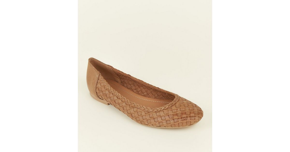 tan suede ballet pumps