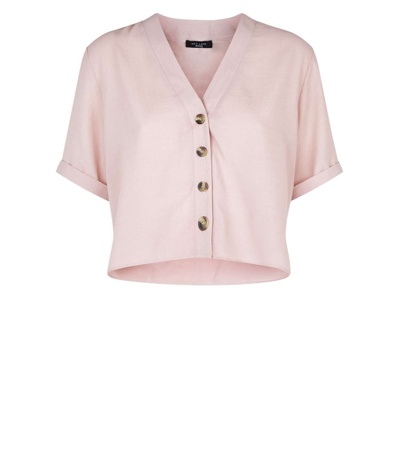 Petite Pale Pink Button Front Boxy Shirt Image 4