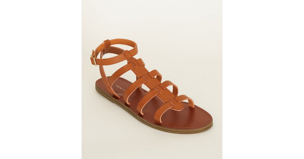 Tan Gladiator Sandals New Look