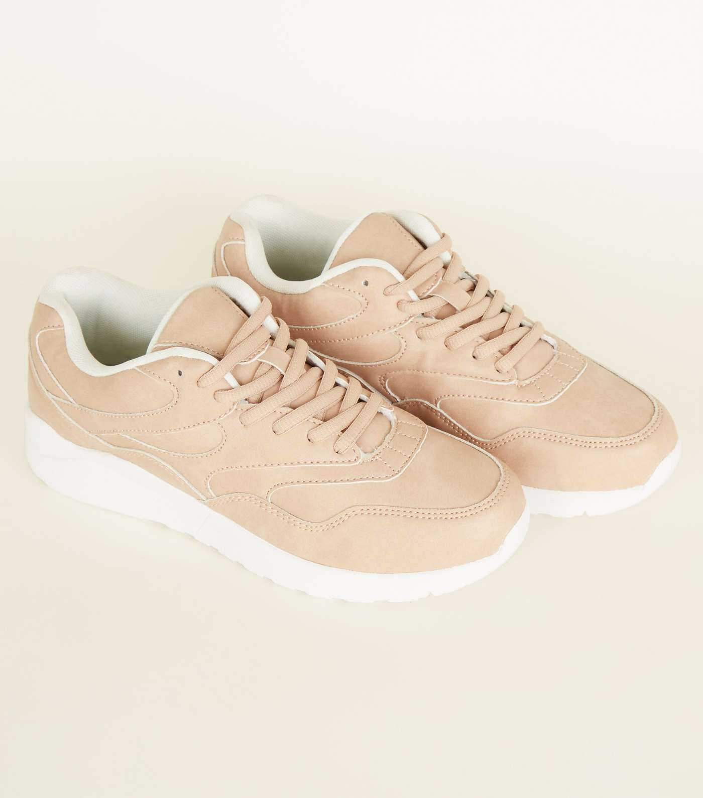 Nude Lace-Up Chunky Trainers  Image 3