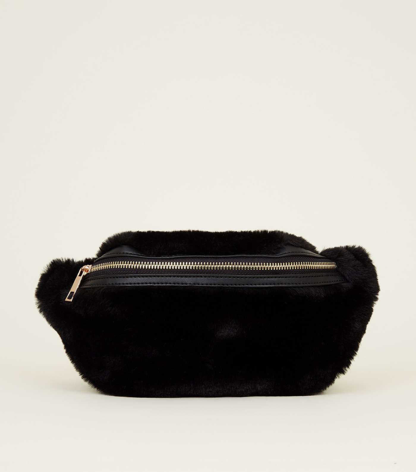 Black Faux Fur Bum Bag  Image 3