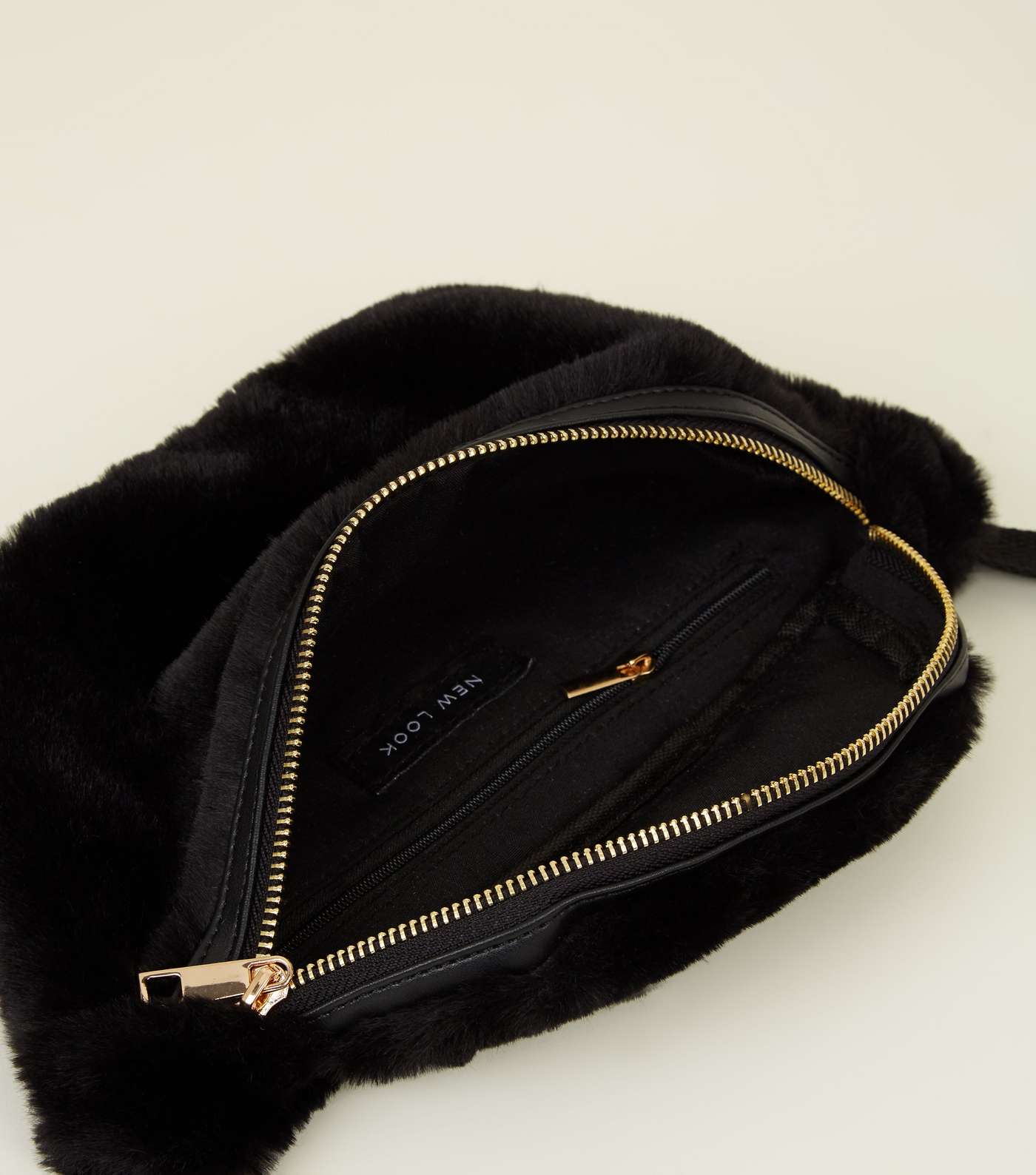 Black Faux Fur Bum Bag  Image 5