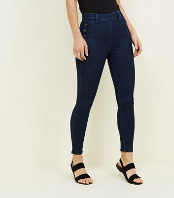 high waisted jeans zip at back