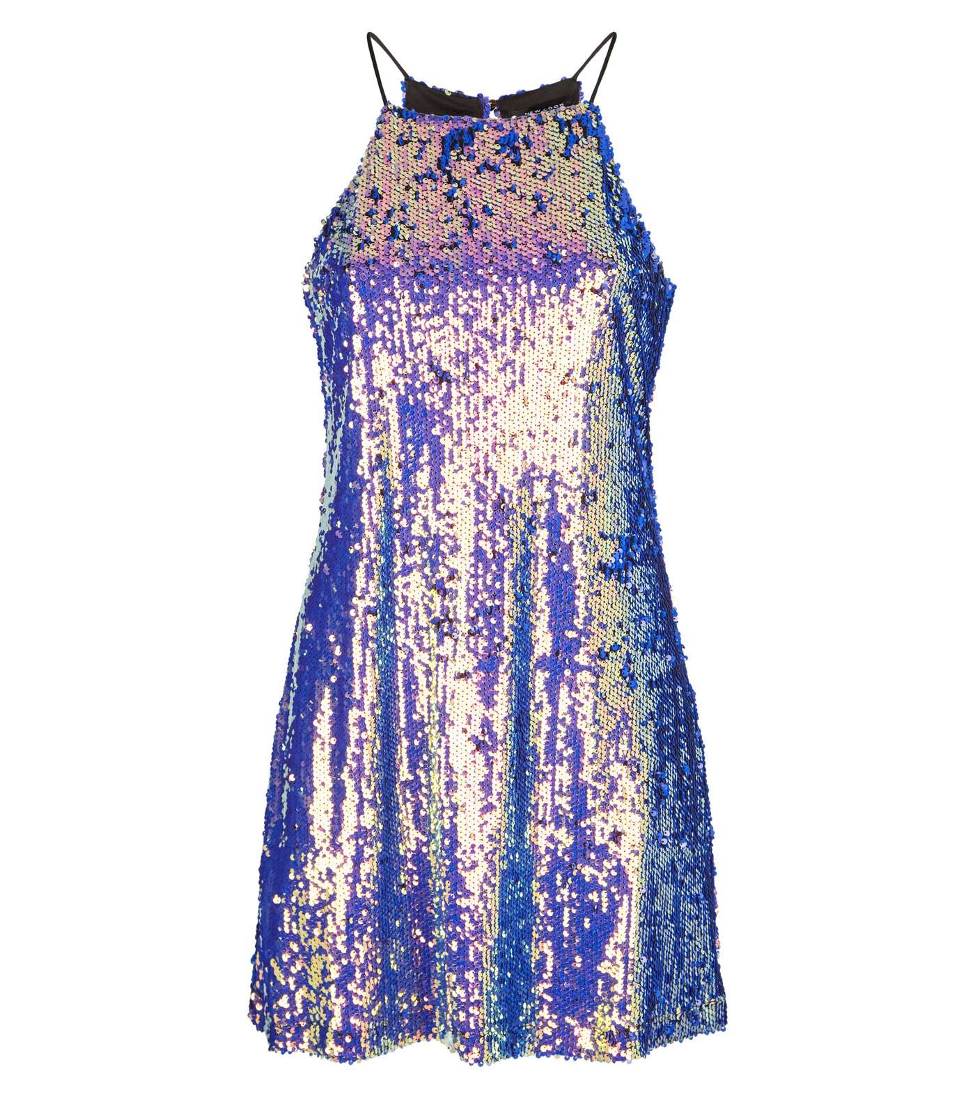 Purple Iridescent Sequin Mini Dress Image 4