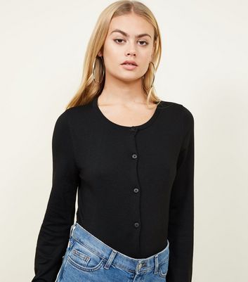black round neck cardigan