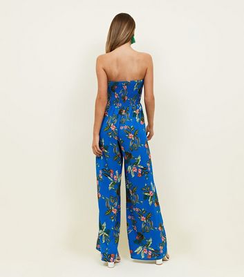 blue bandeau jumpsuit