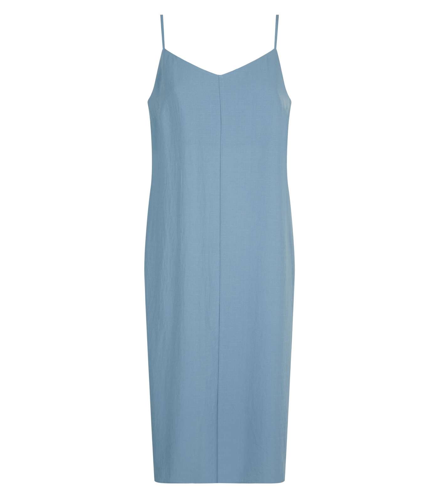 Pale Blue V-Neck Midi Slip Dress Image 3