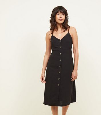 new look button front midi dress