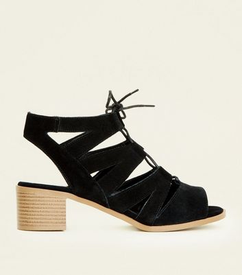 black ghillie sandals