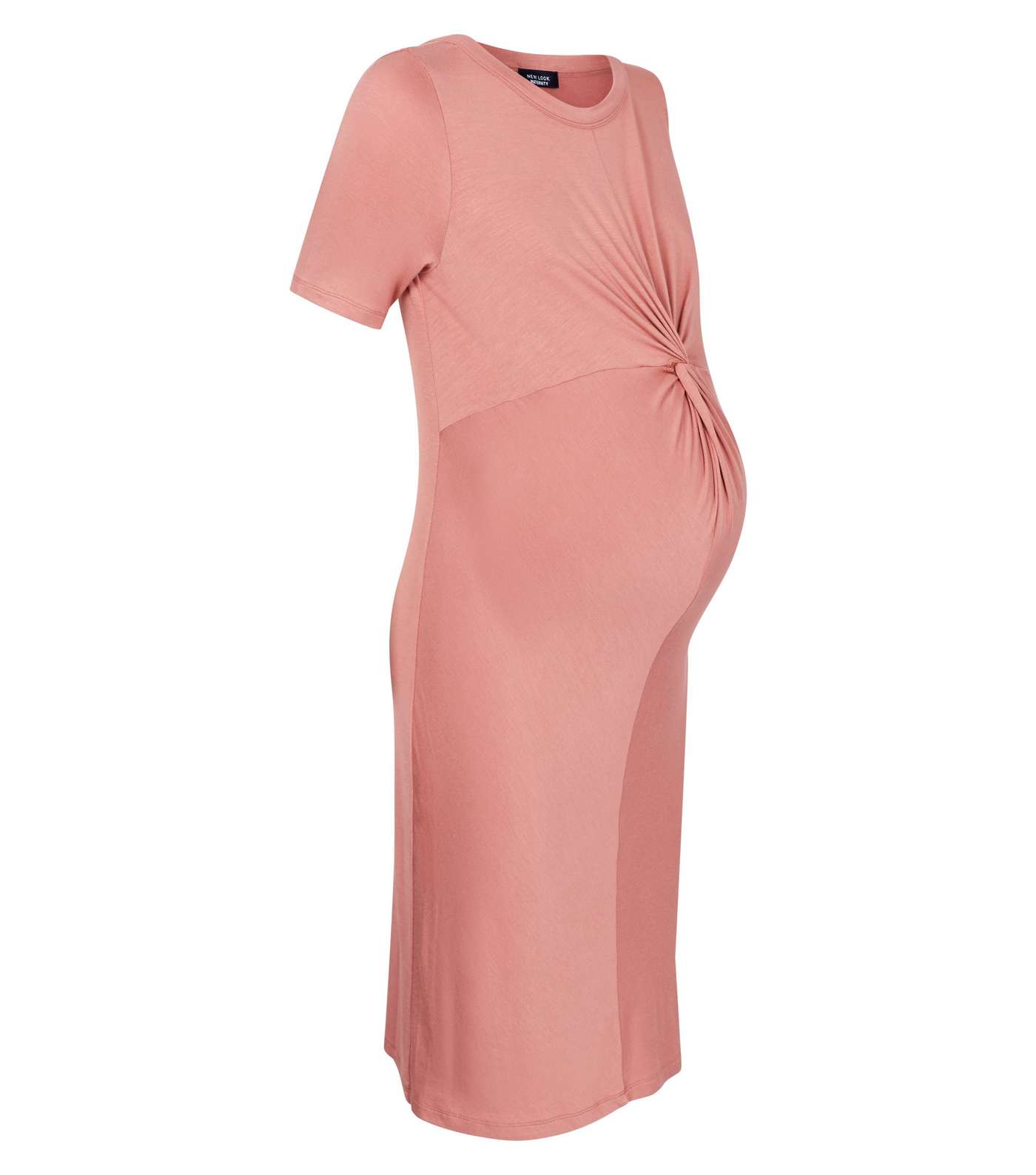 Maternity Coral Twist Front Bodycon Dress Image 4