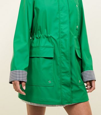 Petite Green Gingham Lined Anorak | New 