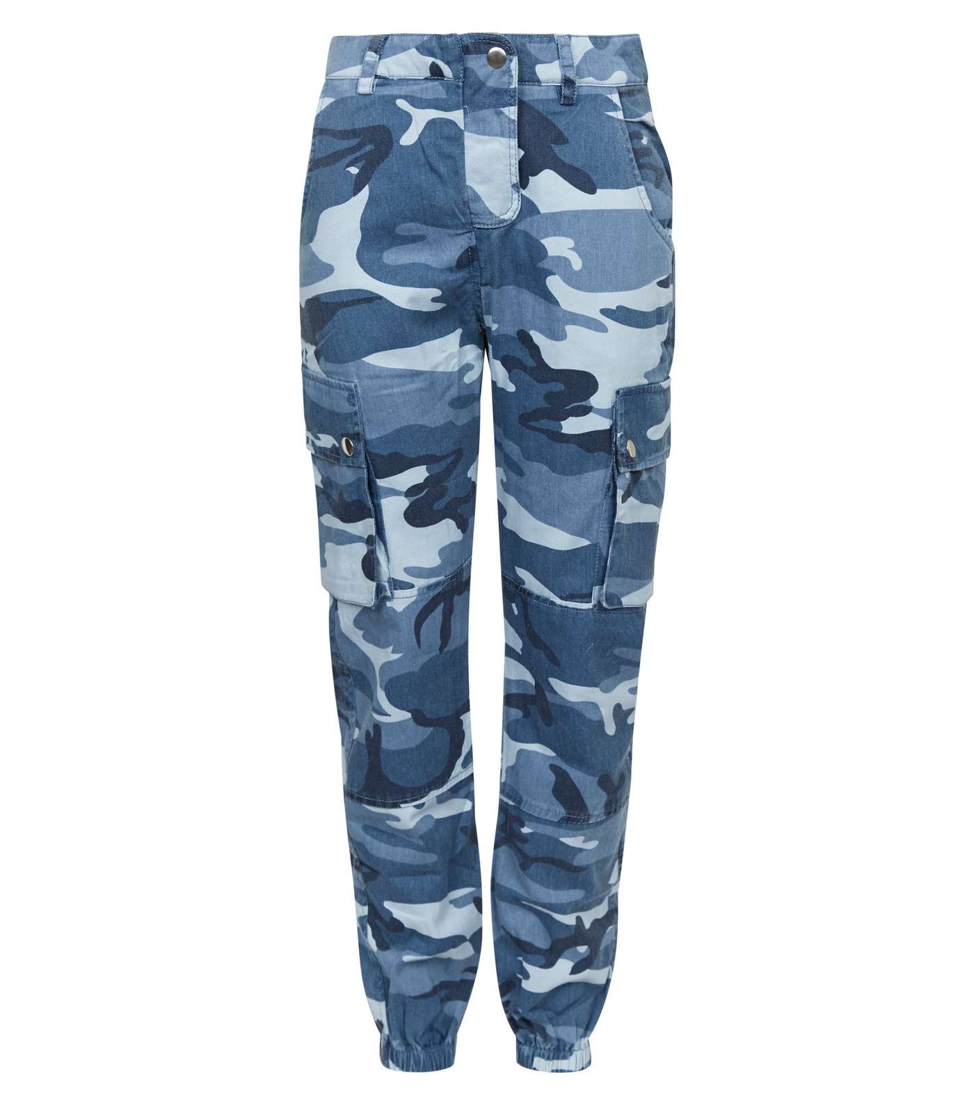 Girls Blue Camo Utility Trousers Image 4