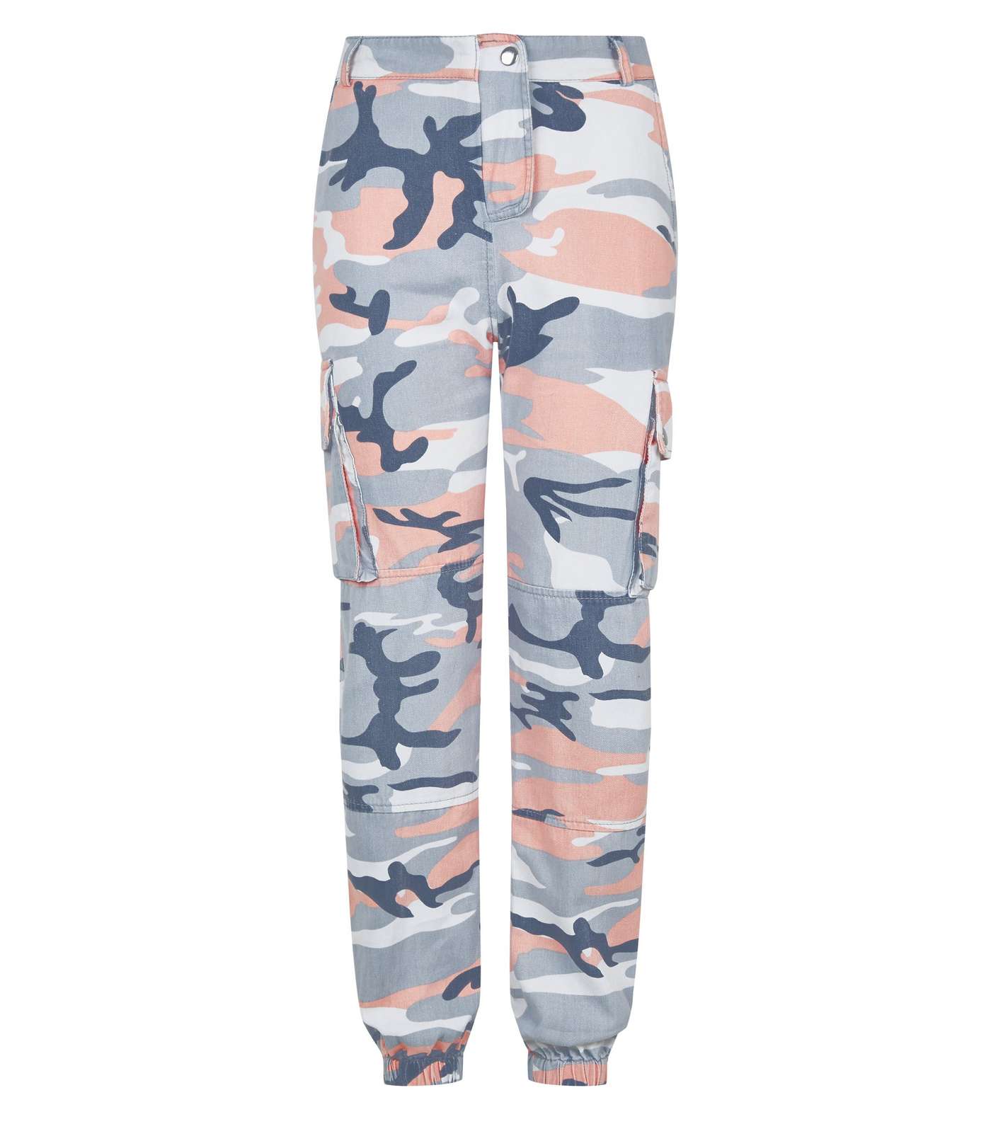 Girls Pale Pink Camo Utility Trousers Image 4