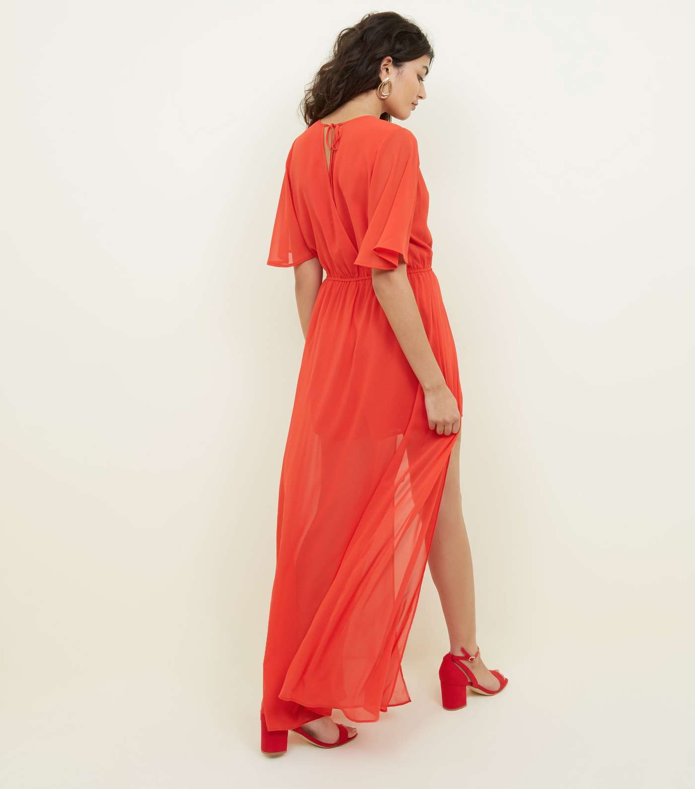 Red Wrap Front Maxi Playsuit  Image 2